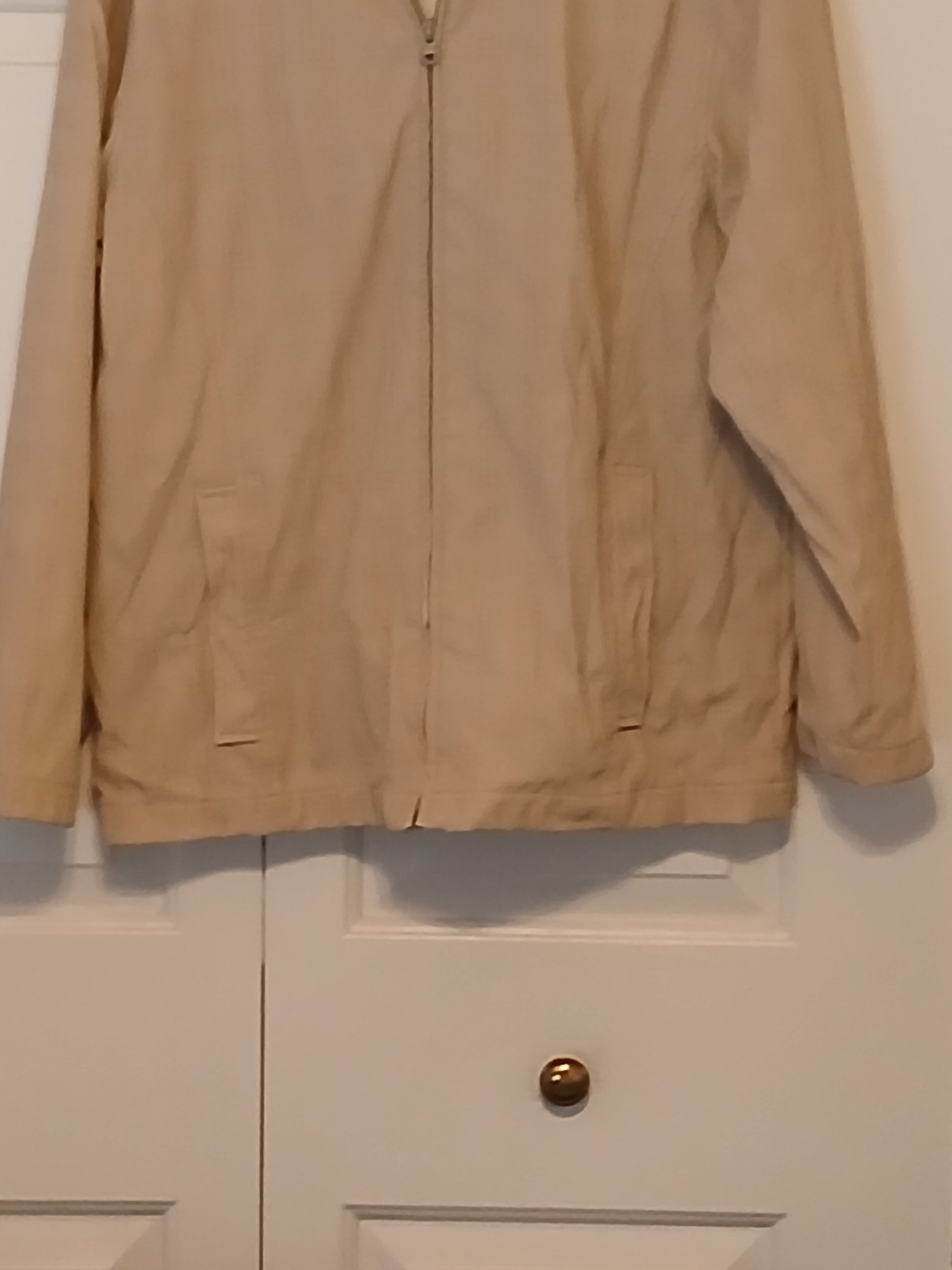 Izod Women Light Beige Zip-Front Rain  Jacket
